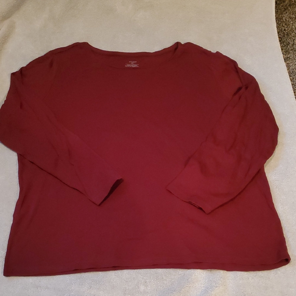 CJ Banks Deep Red Cotton Top